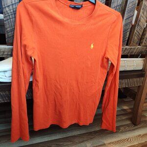 Ralph Lauren Sport vintage Orange Long Sleeve Tee Shirt sz XL